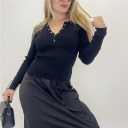 maglia con bottoni in costina benny